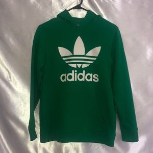 Kids Green Adidas Pullover Hoodie